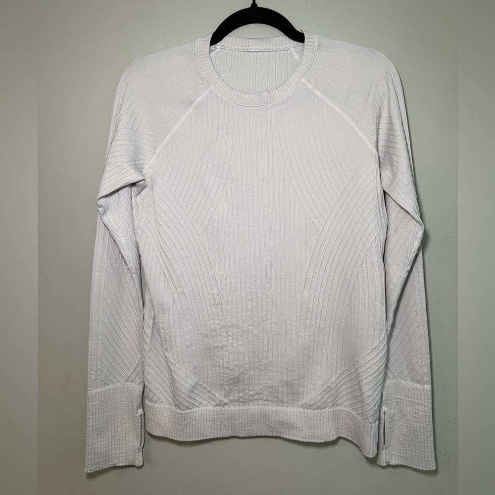 Lululemon White Ribbed Sweater